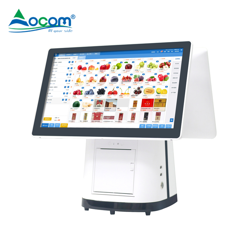 POS-L156 15.6 Inch Capacitive Touch BOE EDP Screen All In One POS Systems 58MM And 80MM High Speed Built In Thermal Printer For Sale