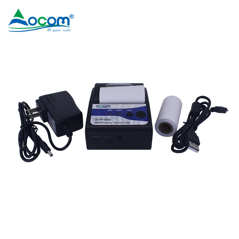 OCPP-M06 Multicanal 58MM Mini Impresora Térmica Portátil de Recibos Compatible con impresión de códigos 1D y QR