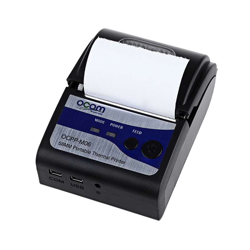 (OCPP-M06)shenzhen Bt USB RS232 small 58mm mobile mini portable receipt direct thermal printer