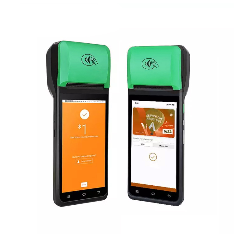POS-T2 5,5 Zoll 3 GB RAM Fingerabdruck NFC mobiles POS-Zahlungsterminal WLAN BT Touchscreen Android-Handheld POS Terminal mit Drucker