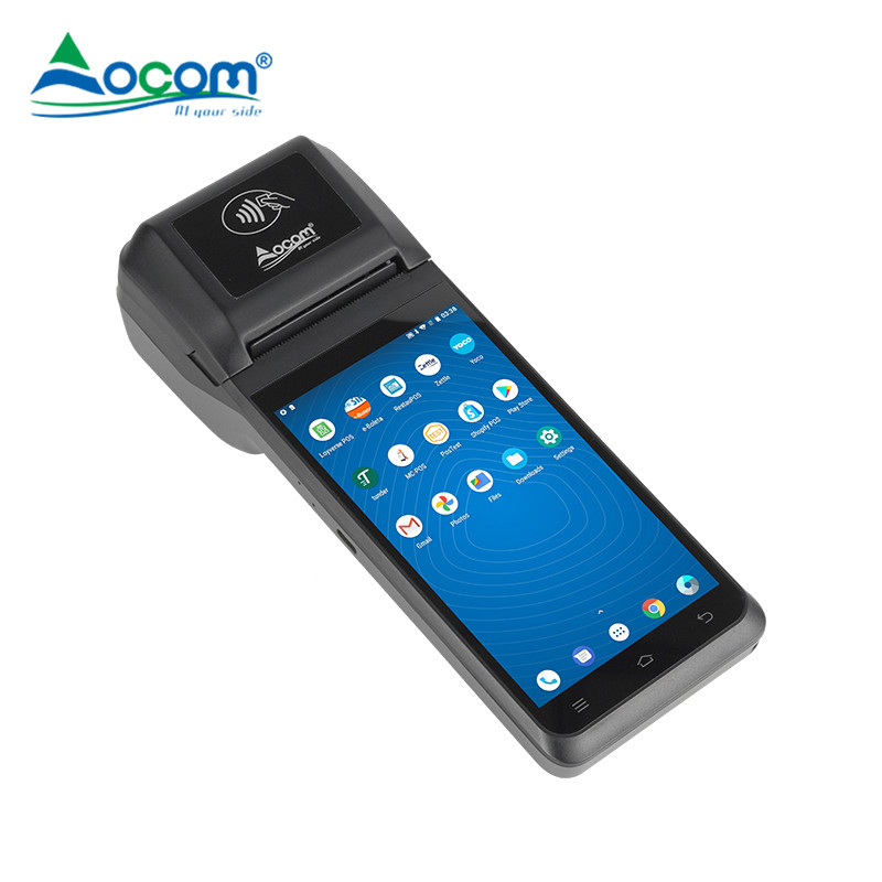Scanner android terminal de pagamento caixa registradora contador ponto de venda pos portátil com impressora de 58mm