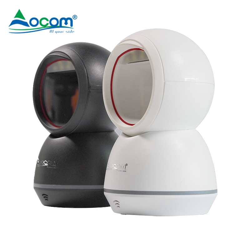 OCOM Desktop barcode scanner 1D 2D QR code automatic scanning can be customised supermarket price wired scanners