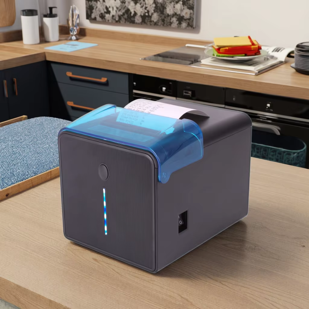 Oil-Resistant Kitchen 80mm Thermal Receipt Printer with Sound and Light Alarm