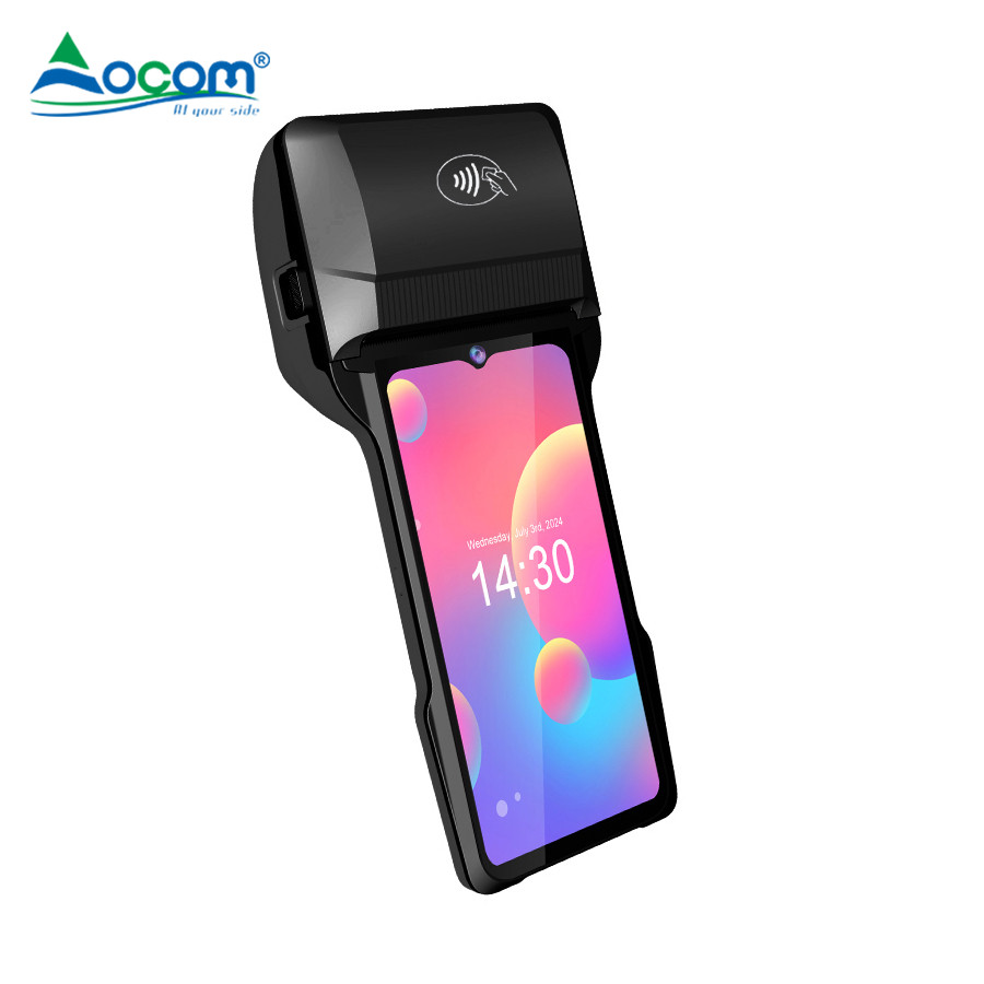 6.5 Inch Android Handheld POS Terminal with 80MM Printer 1D & 2D Bar Code Reader Fingerprint Option NFC & WiFi Connectivity - COPY - sfb9iq
