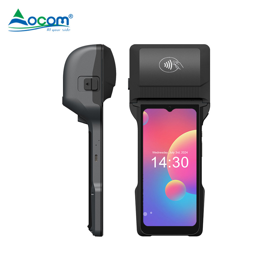 6.5 Inch Android Handheld POS Terminal with 80MM Printer 1D & 2D Bar Code Reader Fingerprint Option NFC & WiFi Connectivity - COPY - 036iad