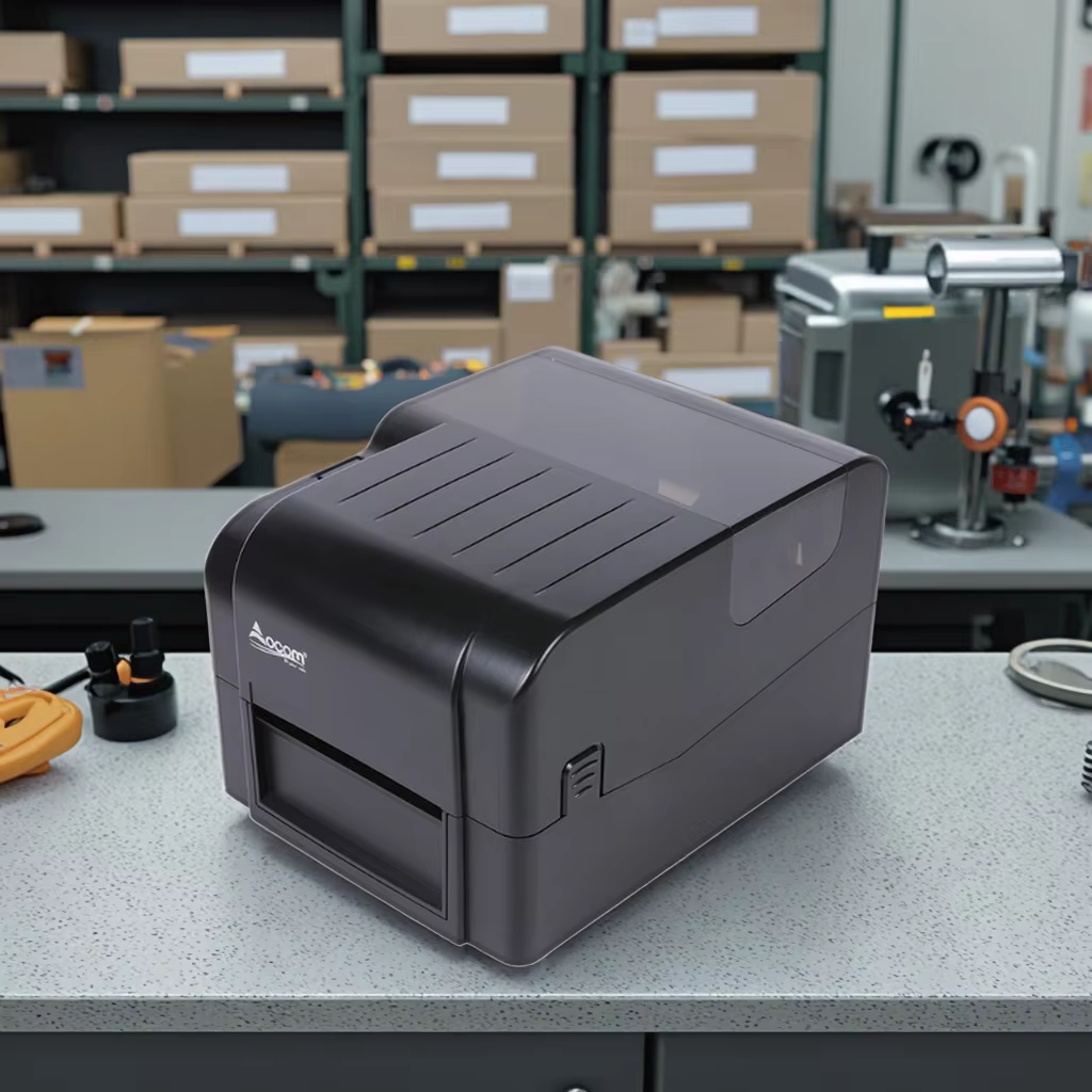 Imprimante d'étiquette de code à barres de transfert thermique de bureau à haute efficacité 4 pouces avec ruban