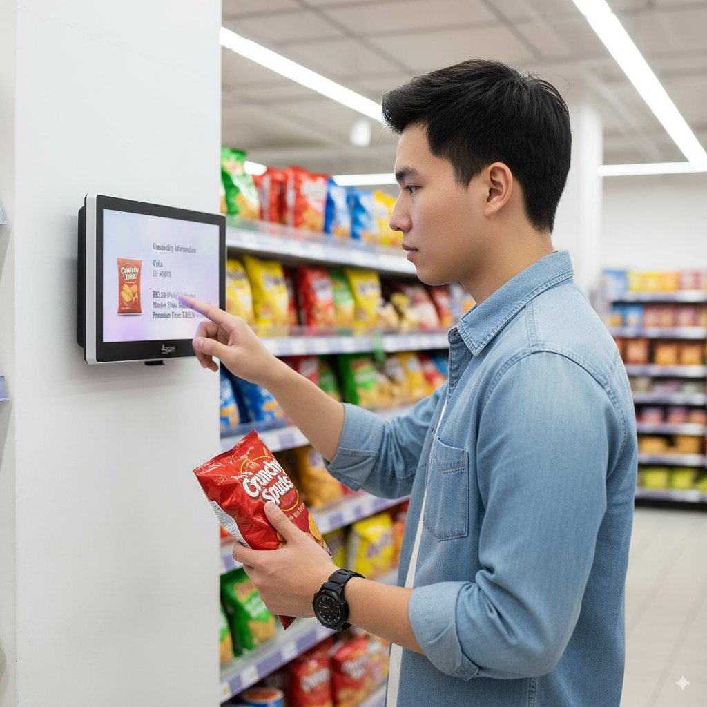 Smart Retail Display Terminal Featuring 2D Scanning and Dual-Band WiFi ...