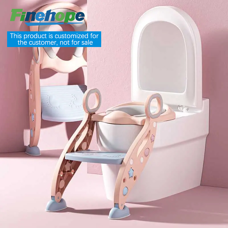 Finehope Tragbarer Toilettensitz aus Kunststoff für Kinder und Babys, mit Tritthocker und Leiter