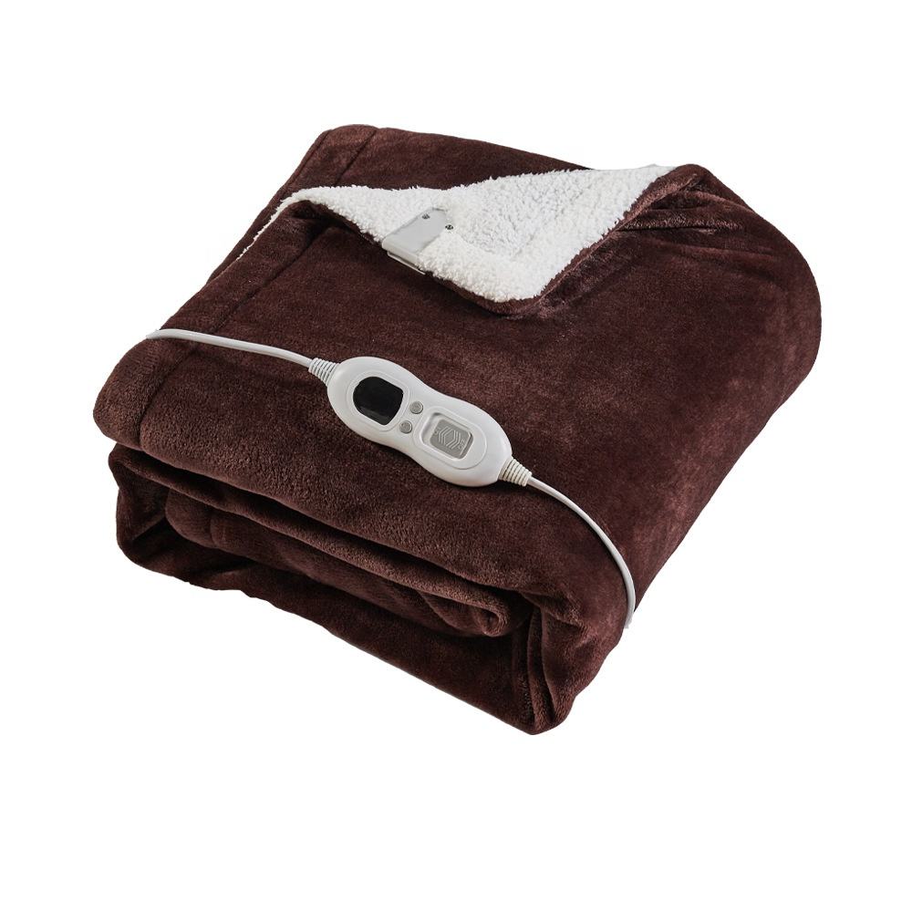 Polar Fleece Heating Blanket Electric Flannel Quilt 3 Heat Settings Fast Heated Blanket - COPY - 9he0au