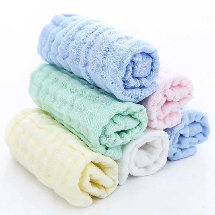 100% Cotton Baby Muslin Washcloths Newborn Baby Face Towel Muslin Burp Cloths