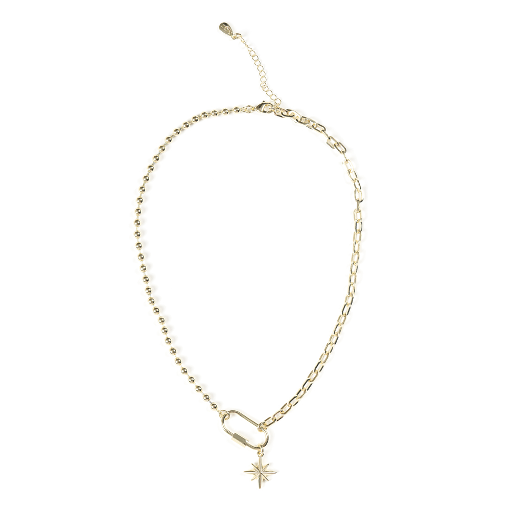 Five Point Star Pendant Bobble Chain & Expose Chain Panel Change Necklace.