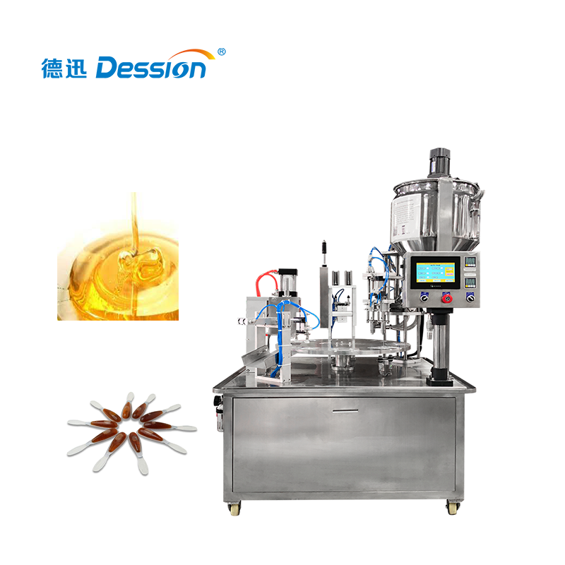 Dession automatic piston filler machine piston honey filling honey spoon packing cup filling sealing machine