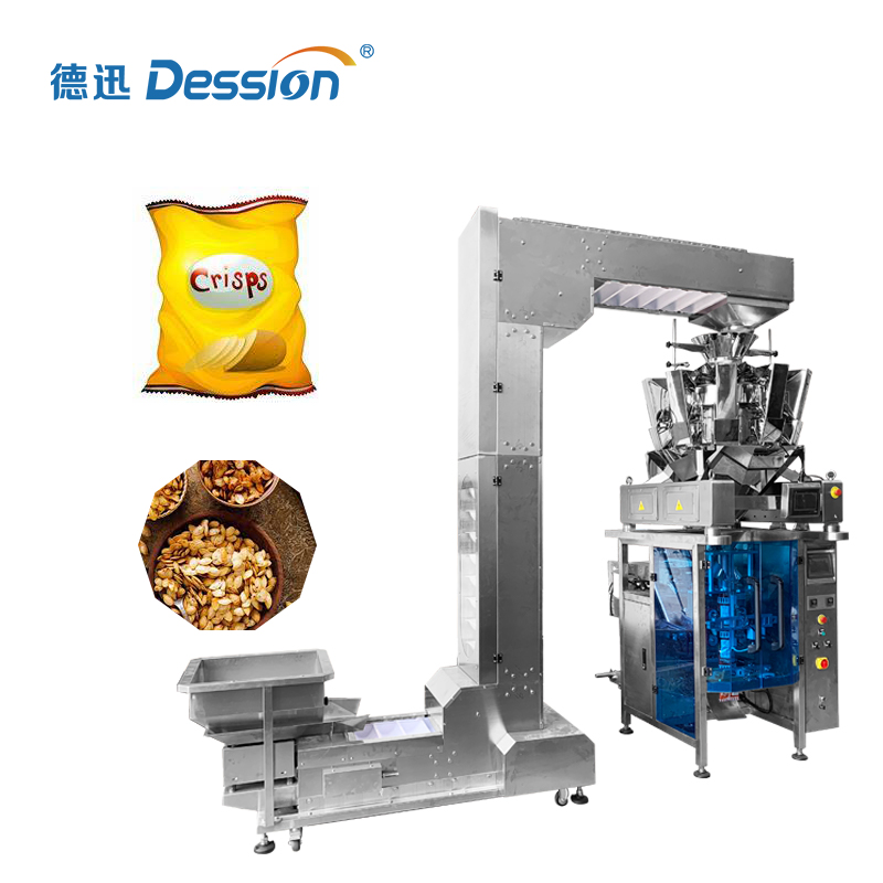 Полностью автоматическая система взвешивания Картофельные чипсы/картофель фри/рис/машина для упаковки гранул