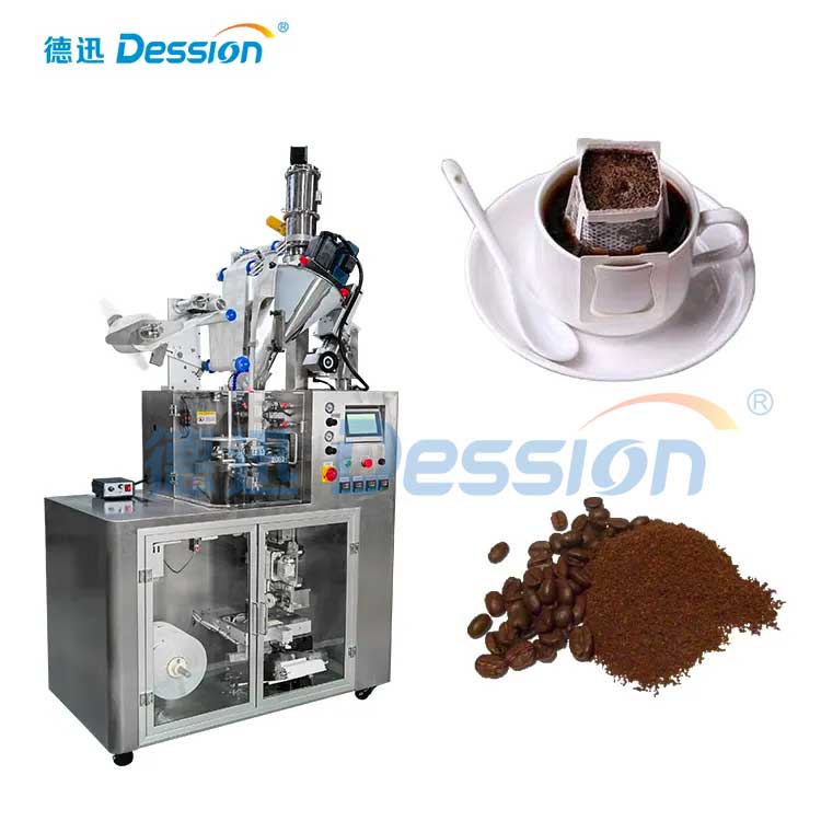 Máquina automática de envasado de café con oreja colgante de bolsa interior y exterior