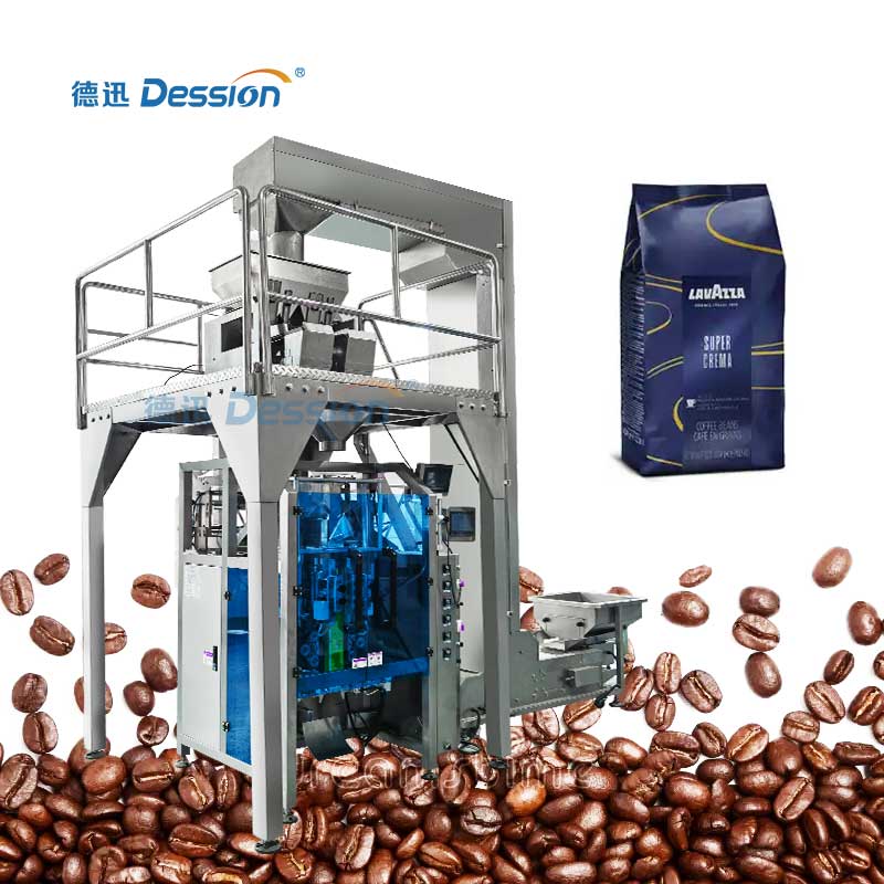 Высокоскоростная автоматическая машина для упаковки кофейных зерен с четырьмя швами VFFS в вертикальную форму, наполнение и запечатывание