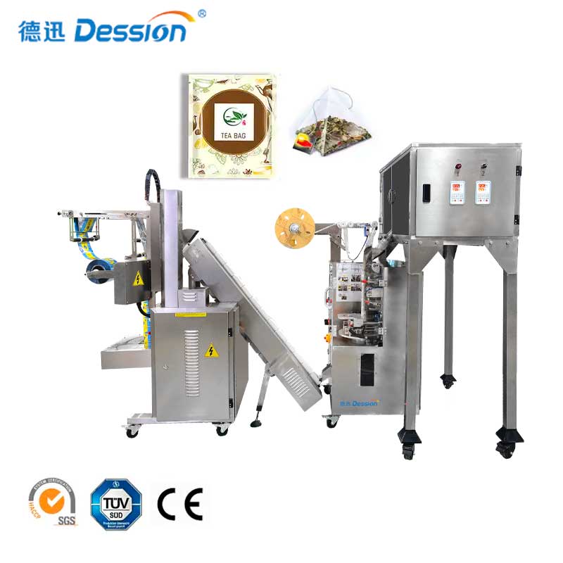 Automatic triangle pyramid silk tea bag packing machine for inner and outer tea bag
