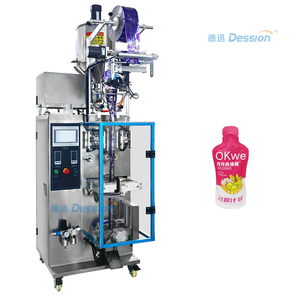Небольшая вертикальная упаковочная машина для энергетических гелей, фруктовых напитков, производство Китай.