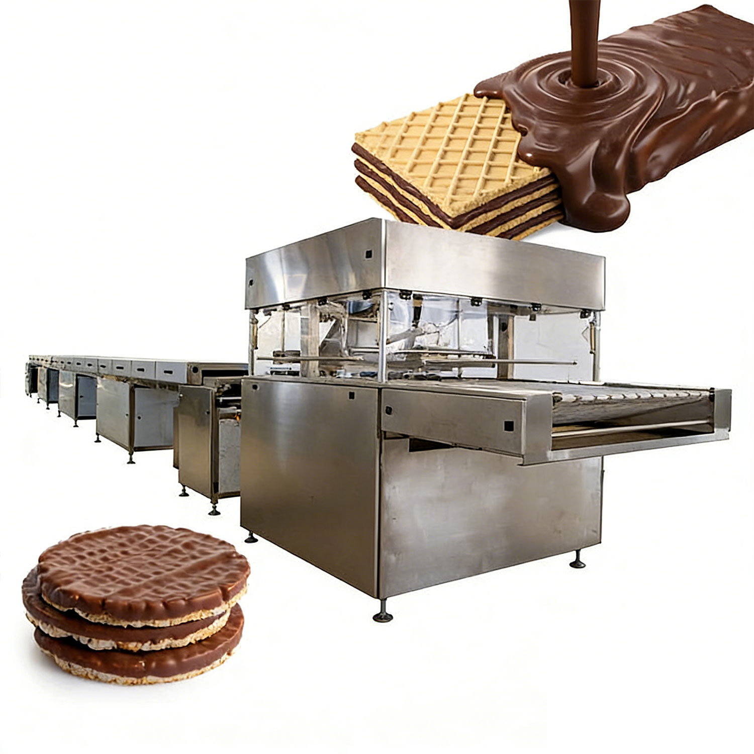 China Chocolate Enrobing Machine with Cooling Tunnel Factory