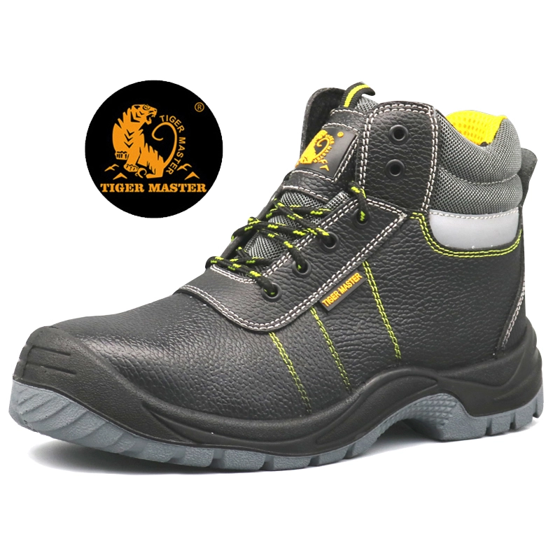 China TM007 Sapatos de botas de segurança industriais anti-estáticos anti-estáticos à prova de furos de couro com biqueira de aço mais vendidos fabricante