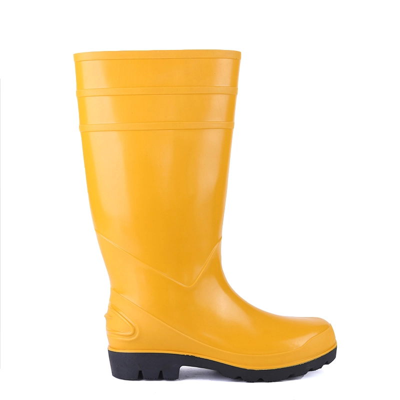 China 803 Yellow waterproof non safety pvc rain boots for men manufacturer
