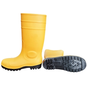 106-5 CE verificado antiderrapante impermeável PVC botas de chuva de segurança biqueira de aço placa média de aço