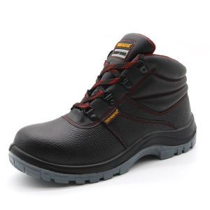 Tm049 couro preto antiderrapante sola de aço yds sapatos de segurança industrial