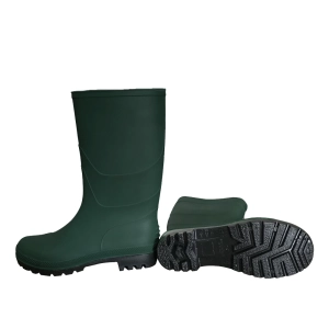 101-6 Green anti slip waterproof lightweight non safety cheap pvc garden rain boots