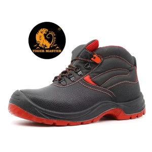 TM019 Масляно-кислотостойкая нескользящая обувь со стальным носком и средней пластиной, промышленная защитная обувь черного цвета