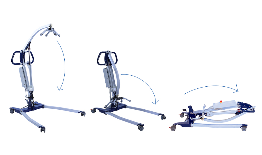 folding process for electric patient lift