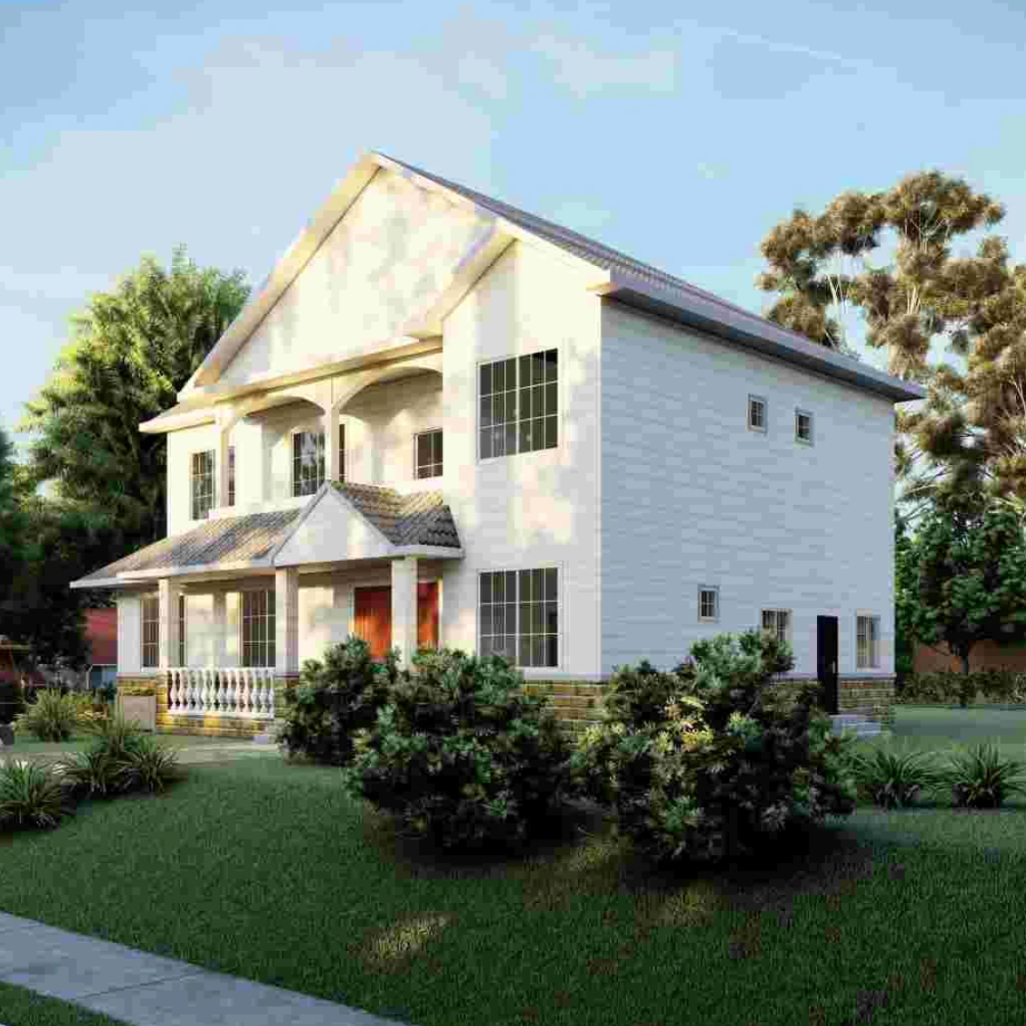 Villa prefabricada de acero ligero de lujo | Diseño de casa con estructura de acero de instalación rápida - QB24