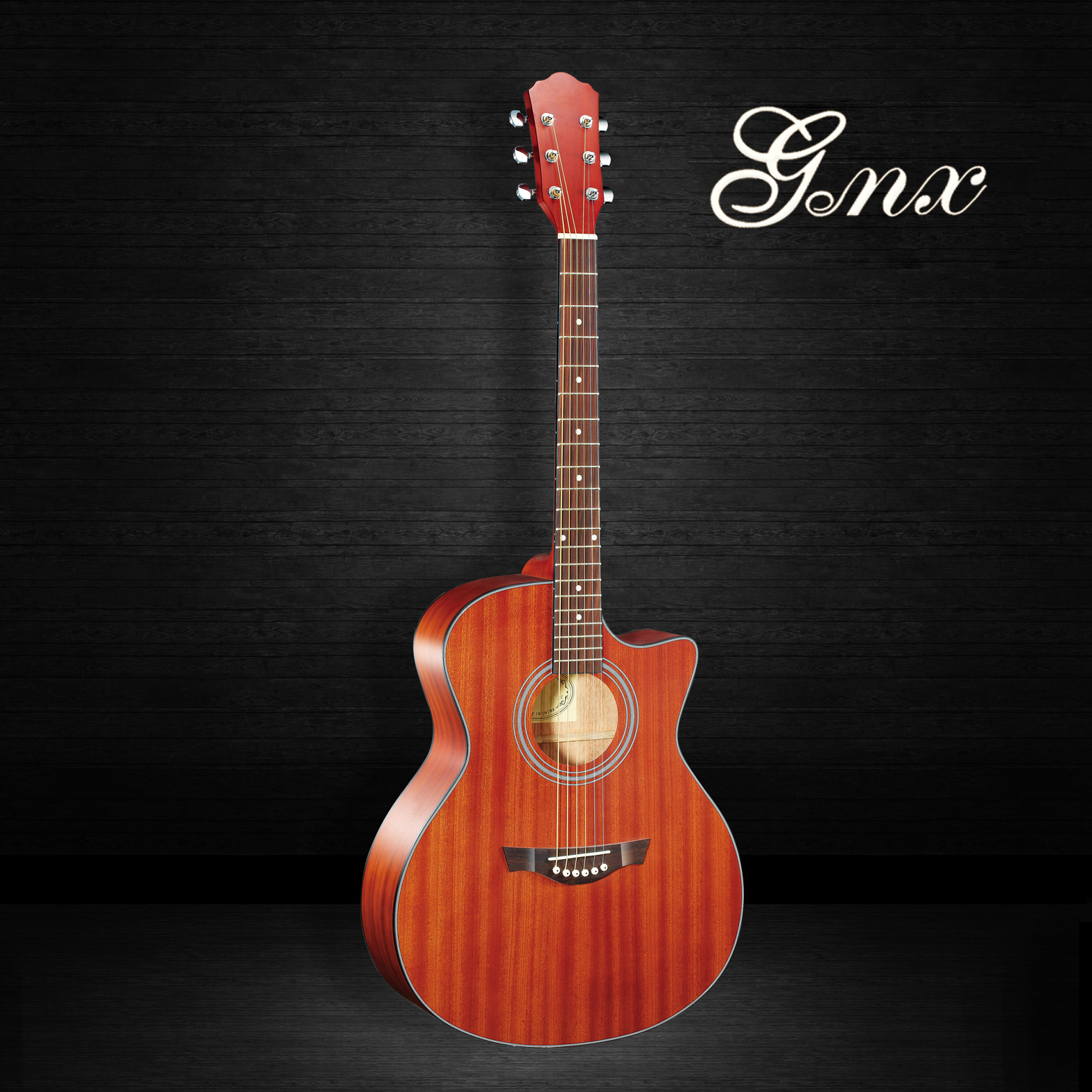 合板桃花心木新款独特设计的吉他