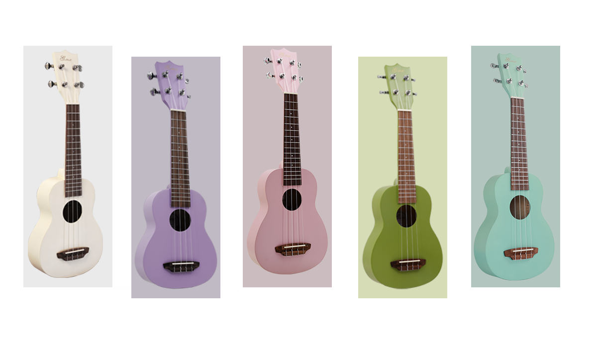 Macaron color ukuleles