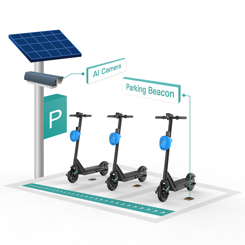 与标准停车系统共享电动滑板车停车灯