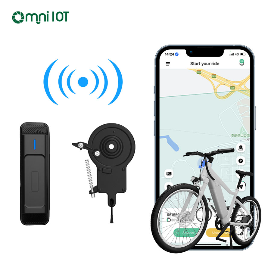 Il localizzatore GPS IoT funziona con il blocco dell'hub per le biciclette elettriche a noleggio