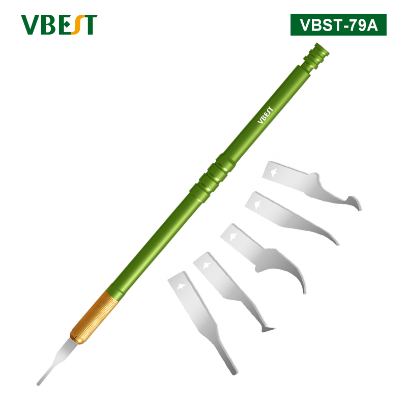 Juego de cuchillas de reparación para eliminación de pegamento IC de placa base de teléfono móvil, Besttool VBST-79A