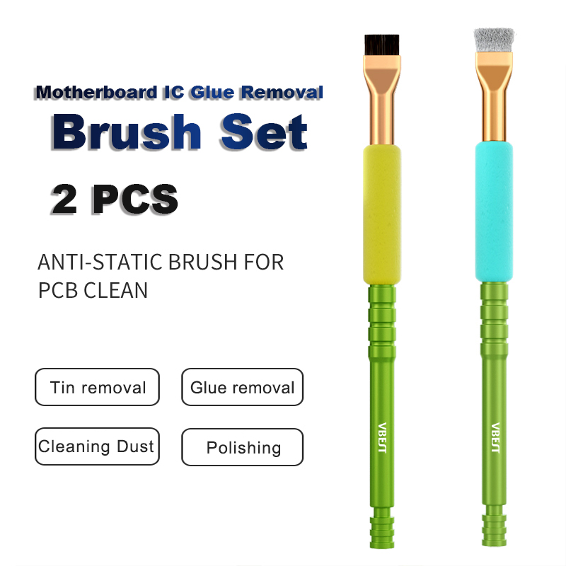 Juego de cepillos para eliminación de estaño de pegamento IC, juego de herramientas de limpieza y pulido, BestTool VBST-81