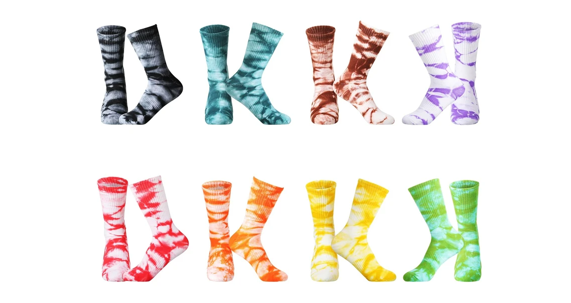 Les chaussettes vibrantes Tie-Dye de Jixingfeng stimulent l'innovation sur les marchés de gros mondiaux