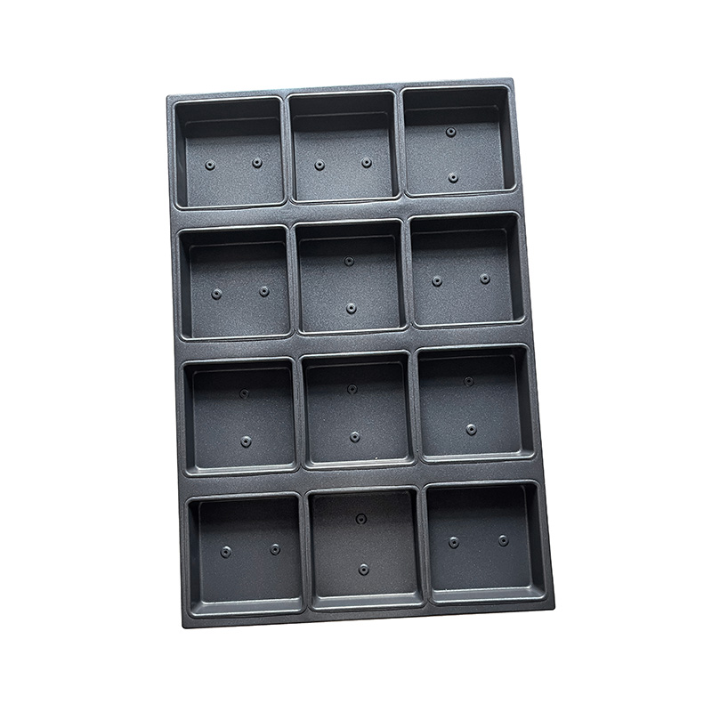Bandeja para assar muffin quadrado com 12 moldes