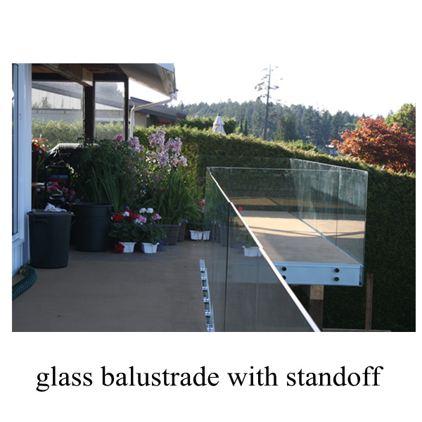Medio "balaustrada de vidrio templado con enfrentamiento de vidrio para el diseño de balcón y escalera de SF-50
