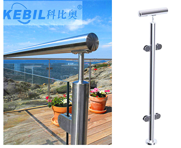 1.1 meter height stainless steel glass balustrade post LCH-106/107/108 of glass railing system