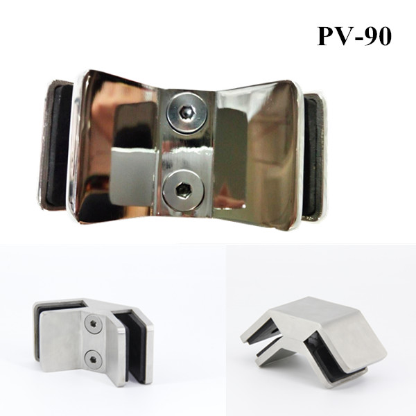 12-15mm glass 90 degree glass clamp stainless steel PV-90