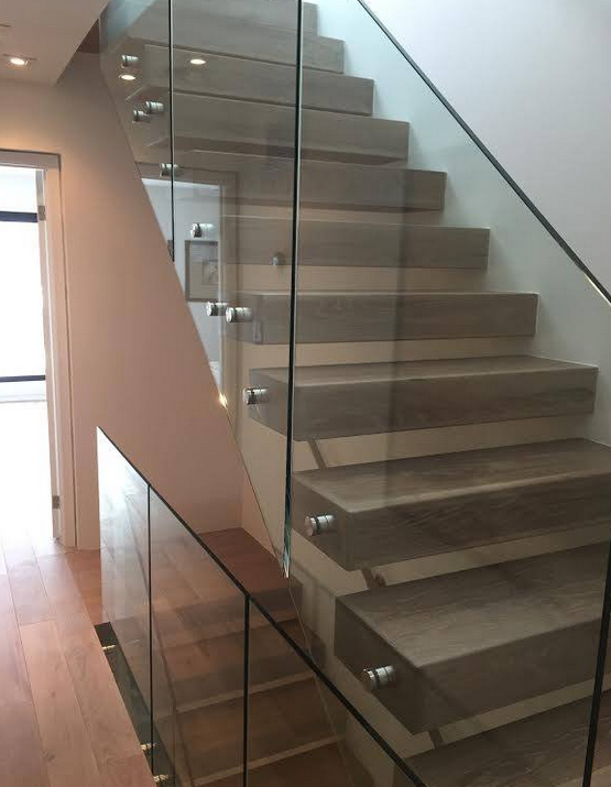 2" ze stali nierdzewnej patowa dla bezramowa schody szklane balustrady balkonu