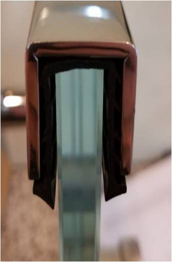 24 * 25 * 2MM U-Kanal-Kappe aus Edelstahl für 15mm Glas