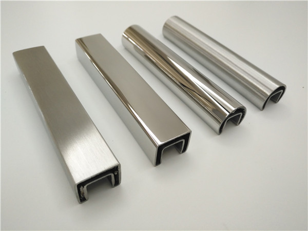 25x21mm Slotted Stainless Steel Rectangle Top Mount Rail for Glass Balustrade or Pool Fencing