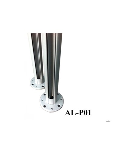 Aluminum glass railing system 90 degree post