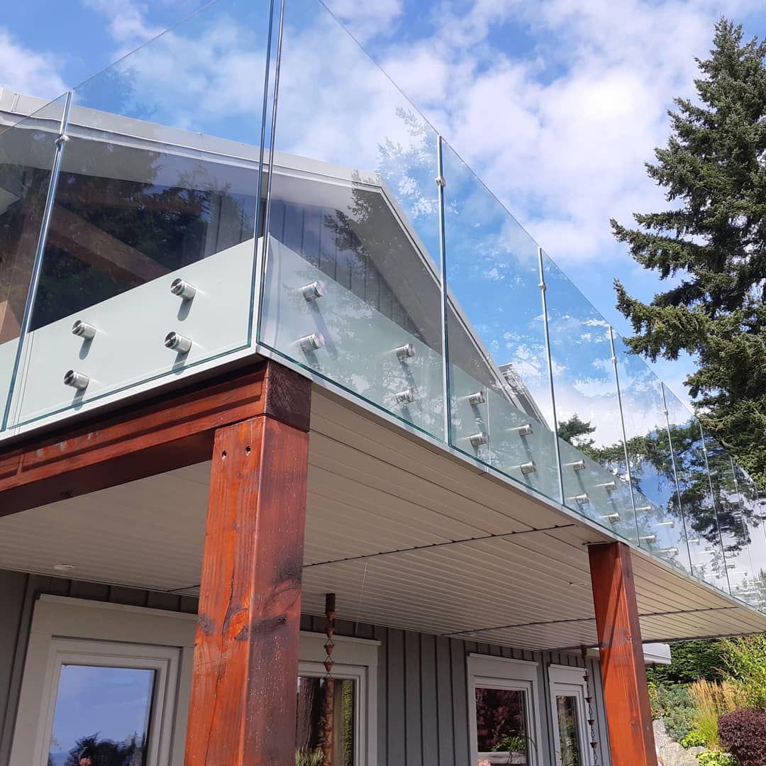 Balcony Standoff Bracket Frameless Tempered Glass Railing