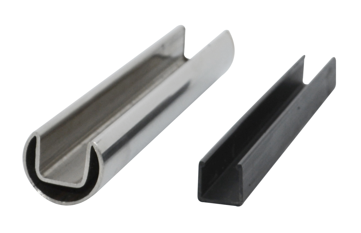 Balcon verre rampe design moderne main courante ronde en acier inoxydable 316L diamètre 25mm