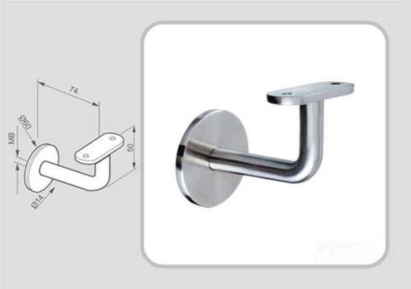 Balustrade stainless steel 316 handrail bracket for square tube