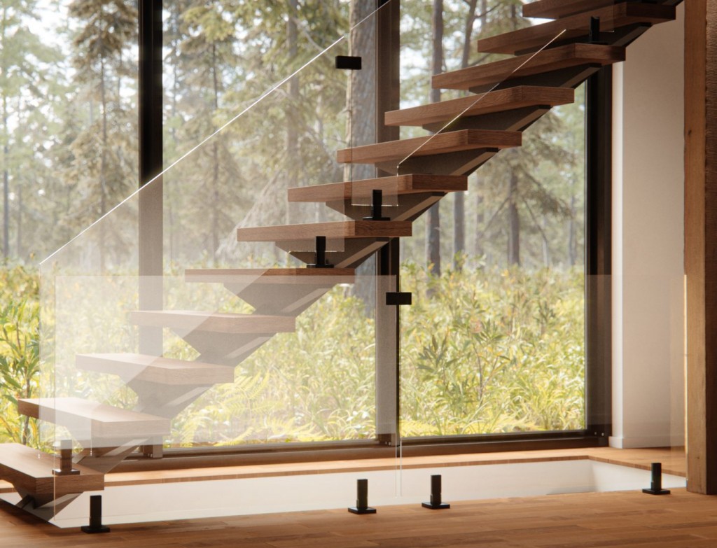 Zwart verstelbare frameloze roestvrijstalen glazen spigot reling accessoires balkon dek glas tap