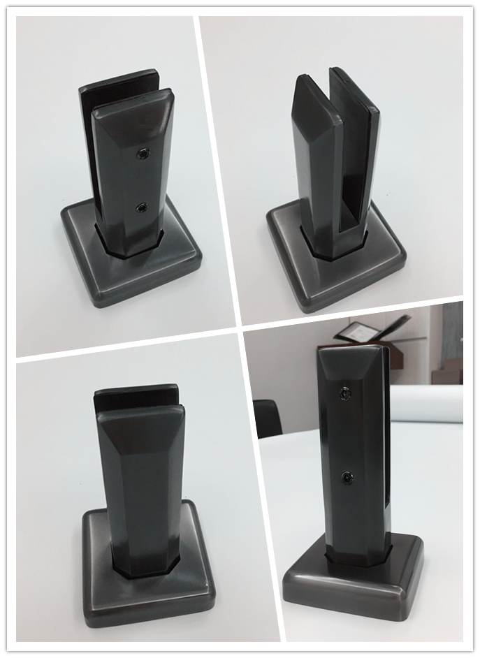Black Color Stainless Steel Spigot Glass Clamp for Frameless Glass Railing